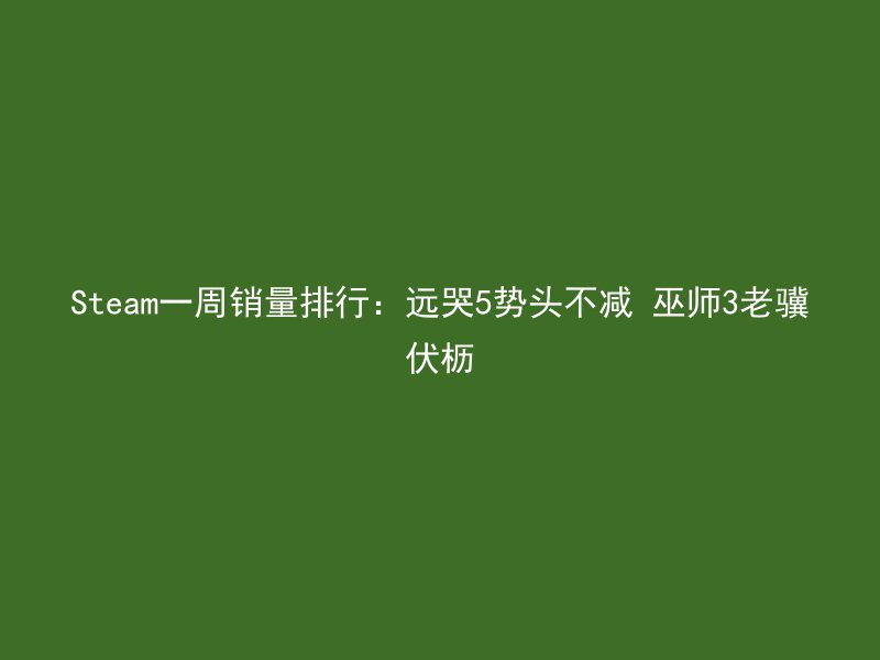 Steam一周销量排行：远哭5势头不减 巫师3老骥伏枥