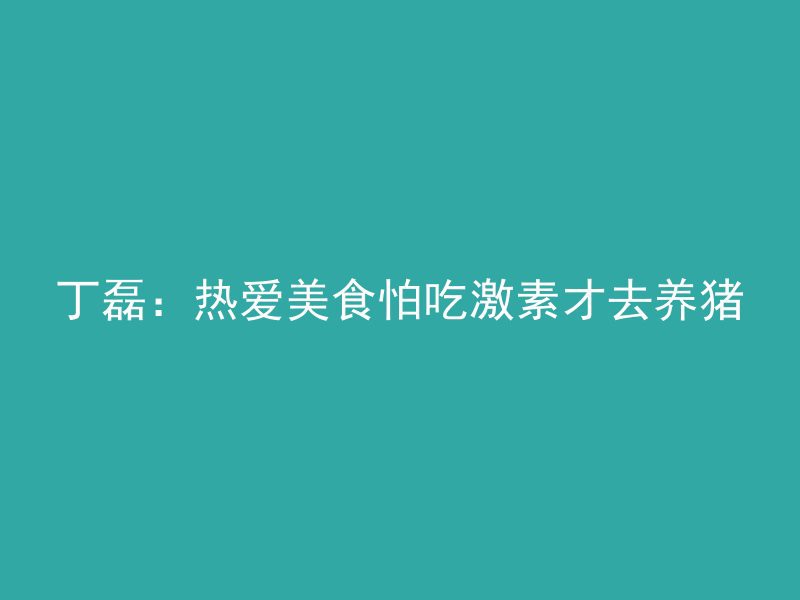 丁磊：热爱美食怕吃激素才去养猪