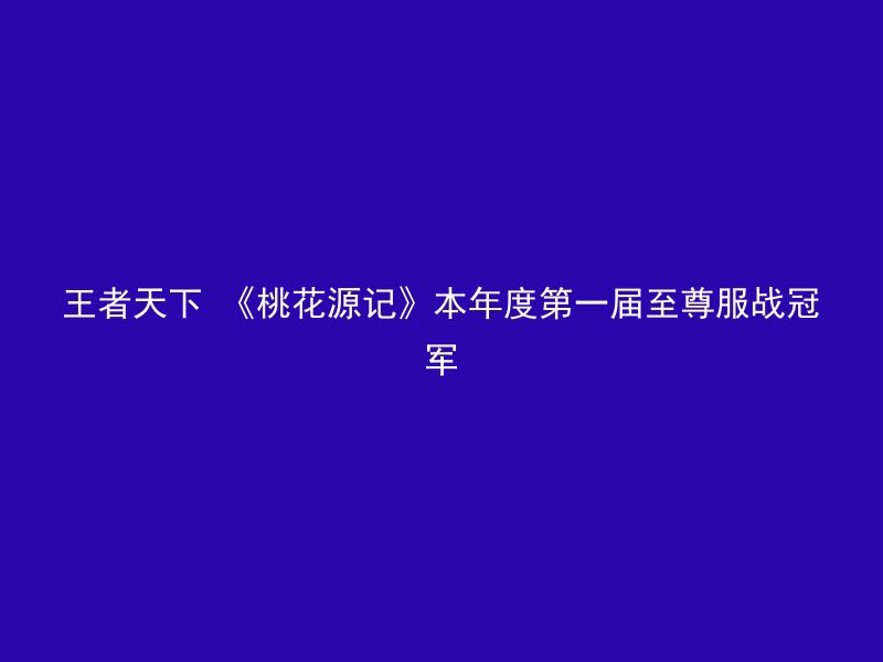 王者天下 《桃花源记》本年度第一届至尊服战冠军