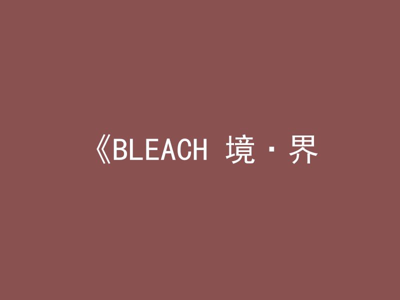 《BLEACH 境·界