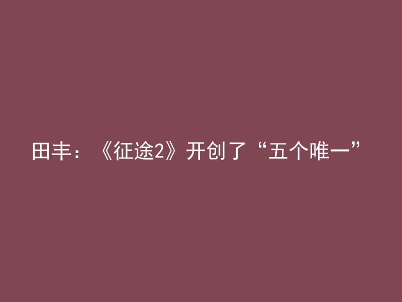 田丰：《征途2》开创了“五个唯一”