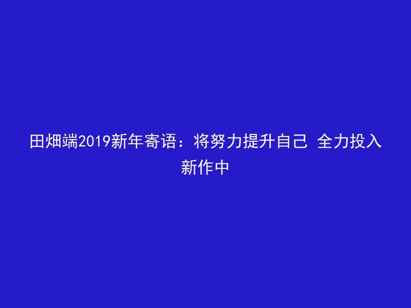 田畑端2019新年寄语：将努力提升自己 全力投入新作中