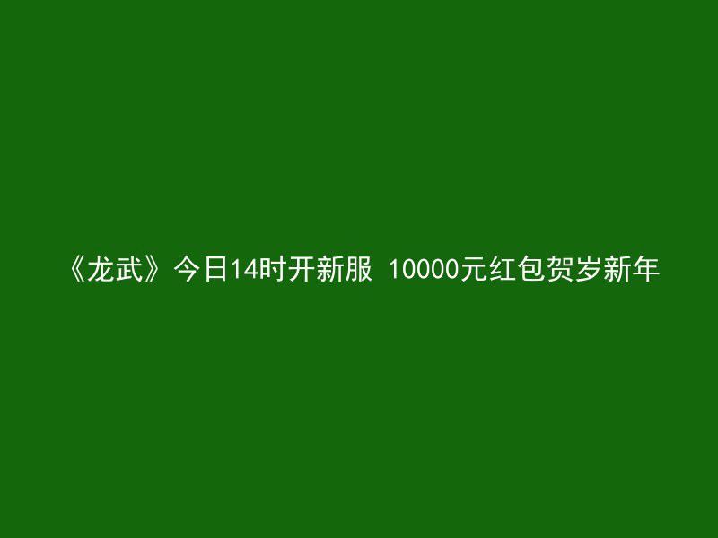 《龙武》今日14时开新服 10000元红包贺岁新年