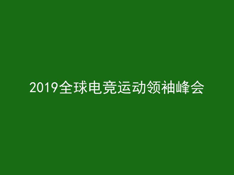 2019全球电竞运动领袖峰会