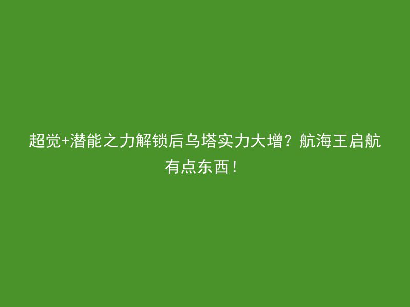 超觉+潜能之力解锁后乌塔实力大增？航海王启航有点东西！