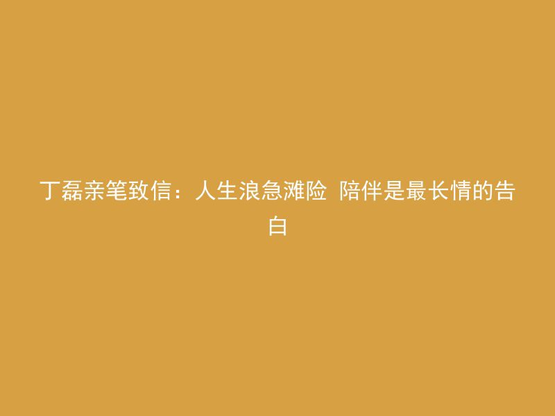 丁磊亲笔致信：人生浪急滩险 陪伴是最长情的告白