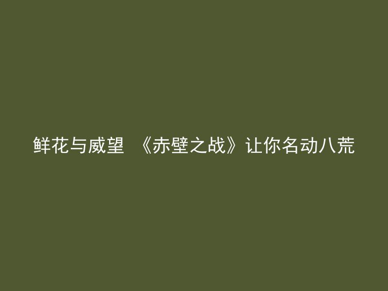 鲜花与威望 《赤壁之战》让你名动八荒