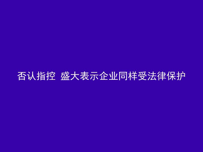 否认指控 盛大表示企业同样受法律保护