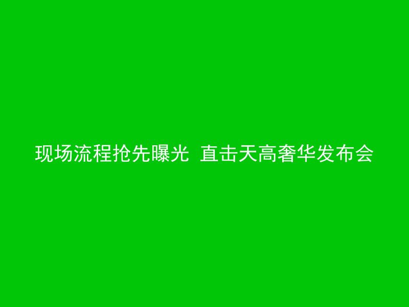 现场流程抢先曝光 直击天高奢华发布会