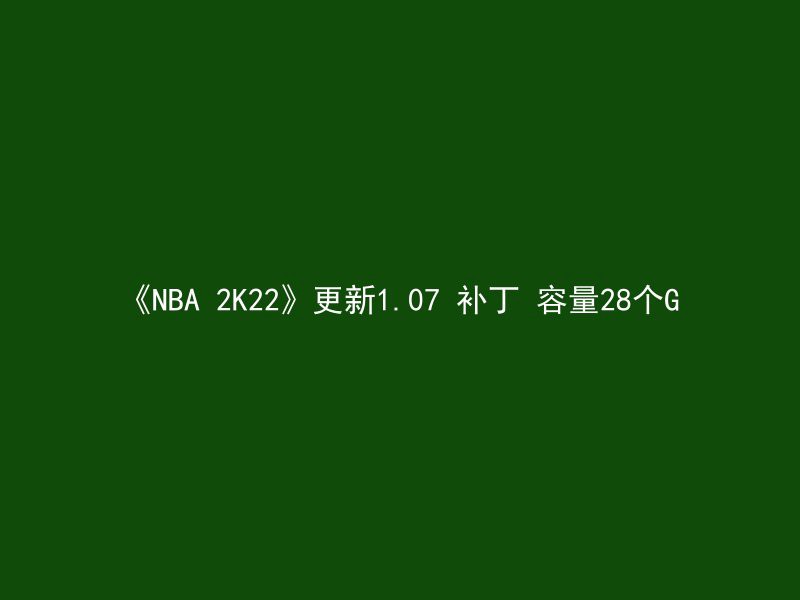 《NBA 2K22》更新1.07 补丁 容量28个G