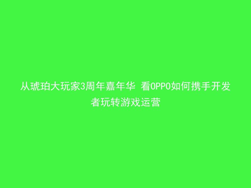 从琥珀大玩家3周年嘉年华 看OPPO如何携手开发者玩转游戏运营