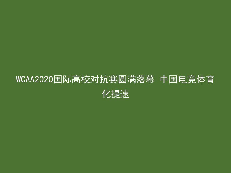 WCAA2020国际高校对抗赛圆满落幕 中国电竞体育化提速