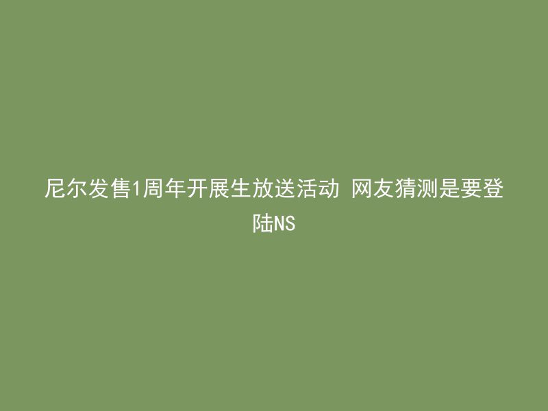 尼尔发售1周年开展生放送活动 网友猜测是要登陆NS