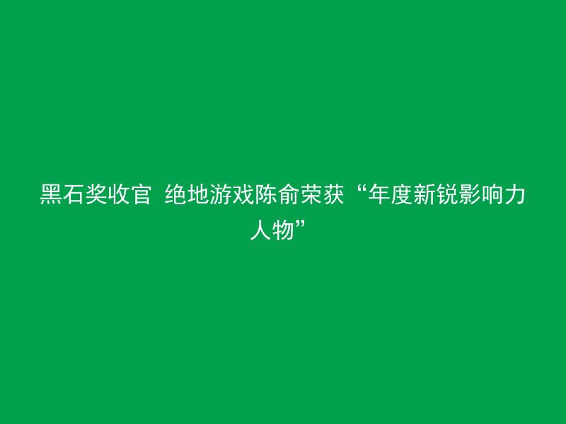 黑石奖收官 绝地游戏陈俞荣获“年度新锐影响力人物”