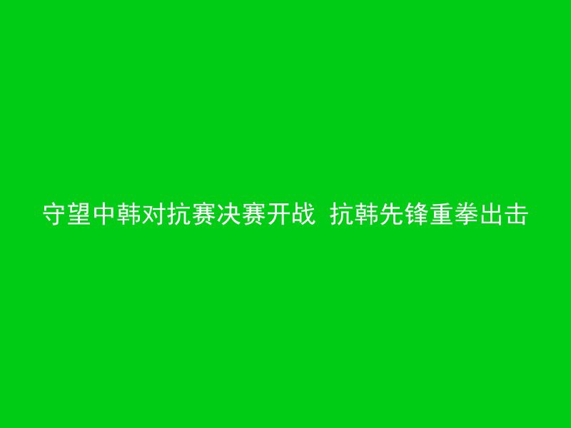 守望中韩对抗赛决赛开战 抗韩先锋重拳出击