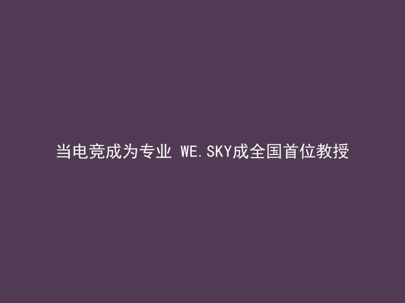 当电竞成为专业 WE.SKY成全国首位教授