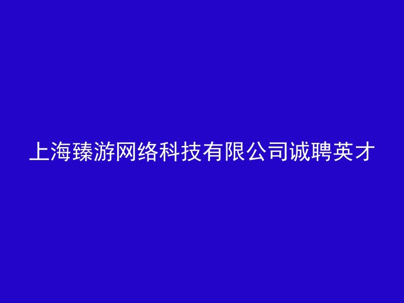 上海臻游网络科技有限公司诚聘英才