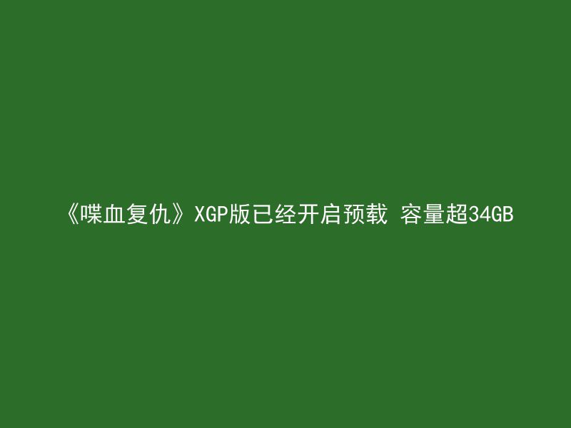 《喋血复仇》XGP版已经开启预载 容量超34GB