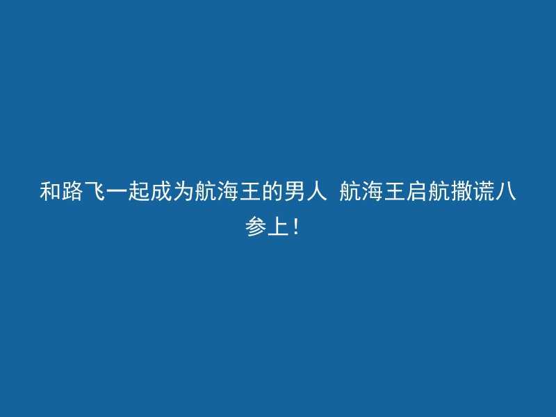 和路飞一起成为航海王的男人 航海王启航撒谎八参上！