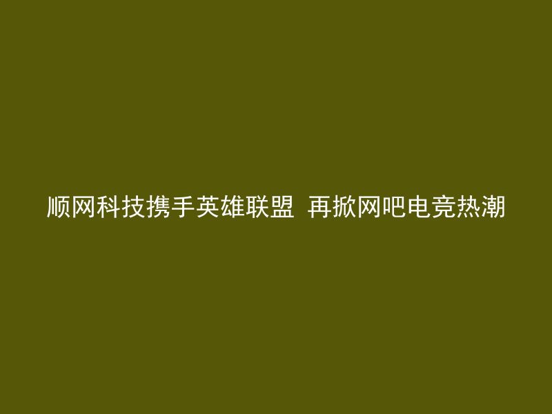 顺网科技携手英雄联盟 再掀网吧电竞热潮