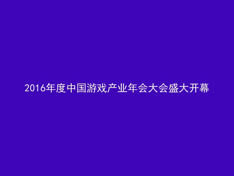 2016年度中国游戏产业年会大会盛大开幕