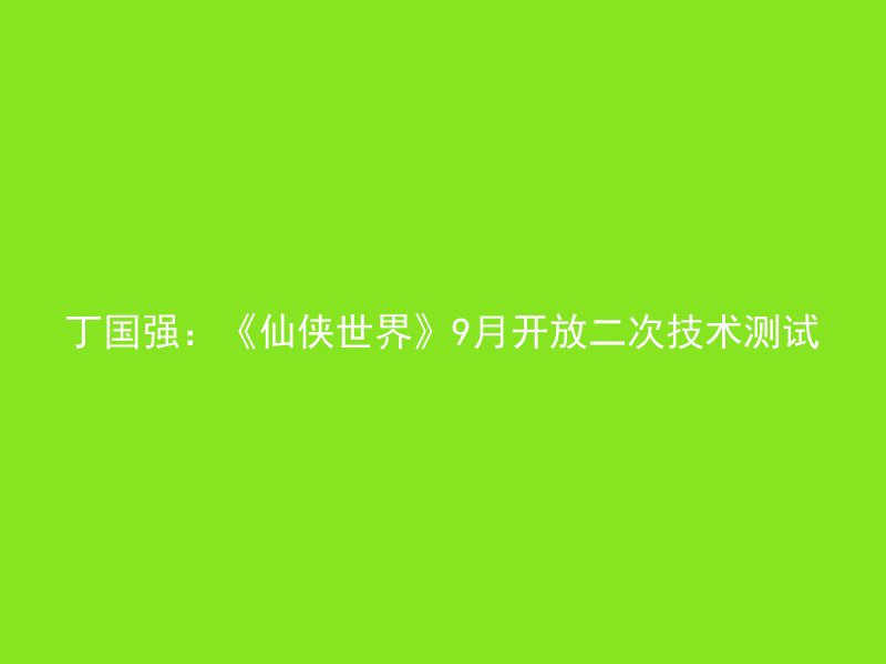 丁国强：《仙侠世界》9月开放二次技术测试