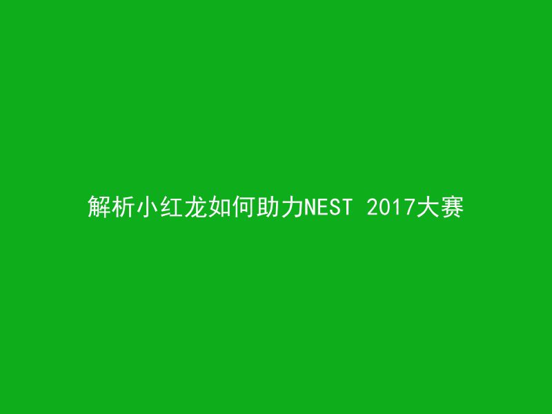 解析小红龙如何助力NEST 2017大赛