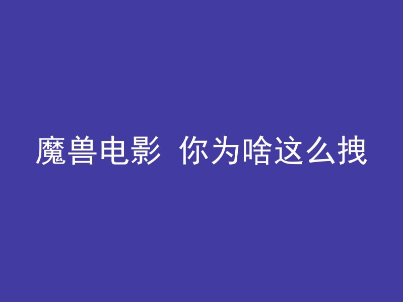 魔兽电影 你为啥这么拽