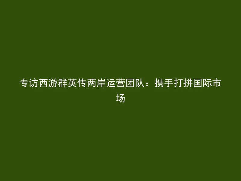 专访西游群英传两岸运营团队：携手打拼国际市场