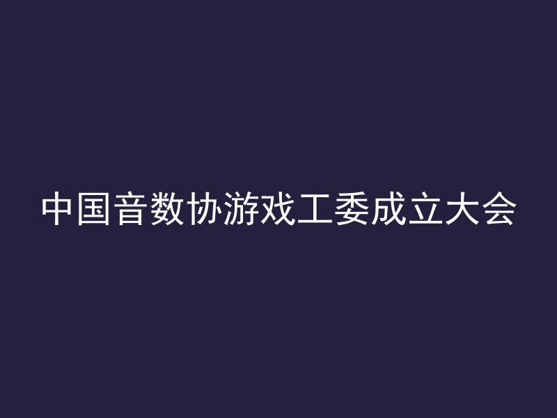 中国音数协游戏工委成立大会