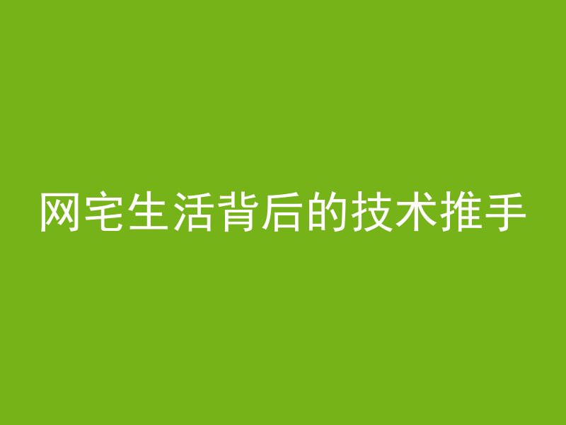 网宅生活背后的技术推手