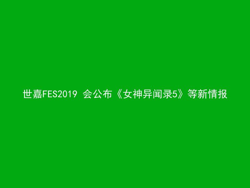 世嘉FES2019 会公布《女神异闻录5》等新情报