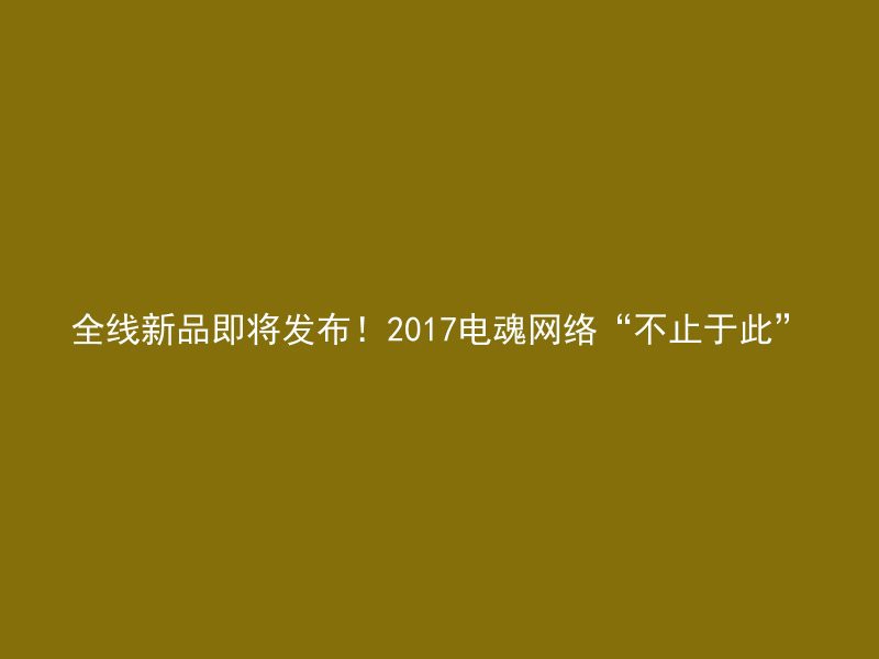 全线新品即将发布！2017电魂网络“不止于此”