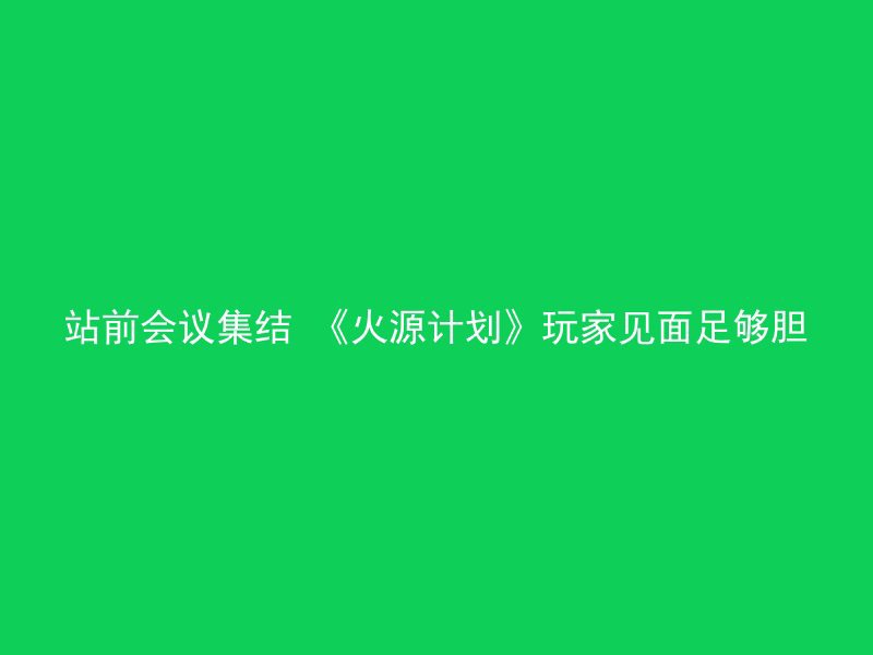 站前会议集结 《火源计划》玩家见面足够胆