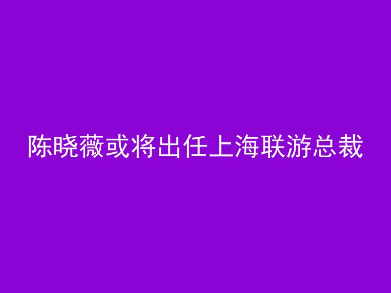 陈晓薇或将出任上海联游总裁