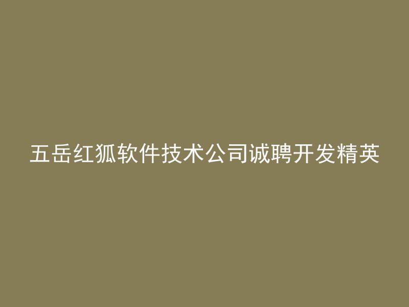 五岳红狐软件技术公司诚聘开发精英