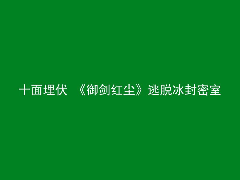 十面埋伏 《御剑红尘》逃脱冰封密室