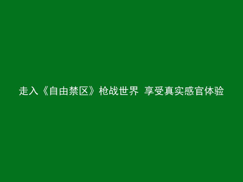 走入《自由禁区》枪战世界 享受真实感官体验