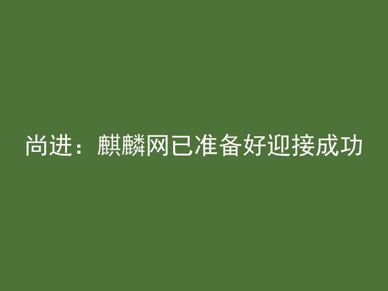 尚进：麒麟网已准备好迎接成功