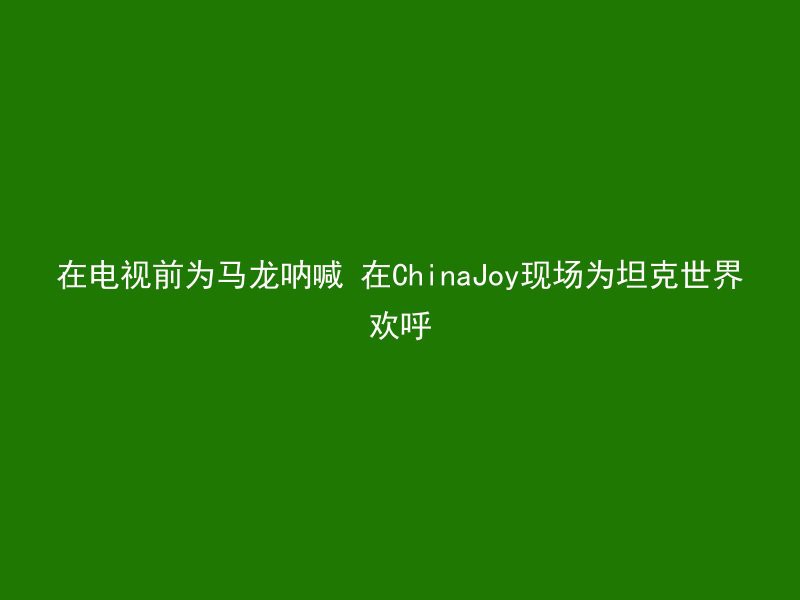 在电视前为马龙呐喊 在ChinaJoy现场为坦克世界欢呼