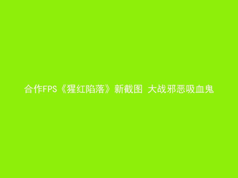 合作FPS《猩红陷落》新截图 大战邪恶吸血鬼