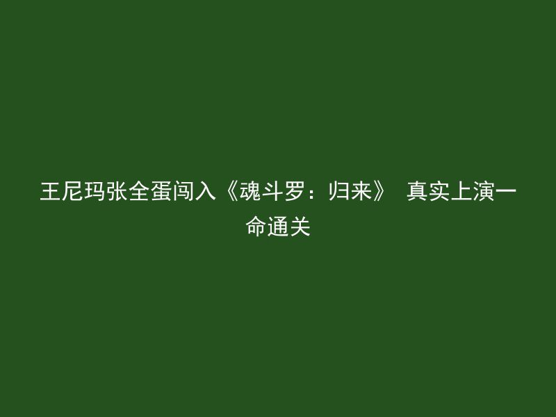 王尼玛张全蛋闯入《魂斗罗：归来》 真实上演一命通关