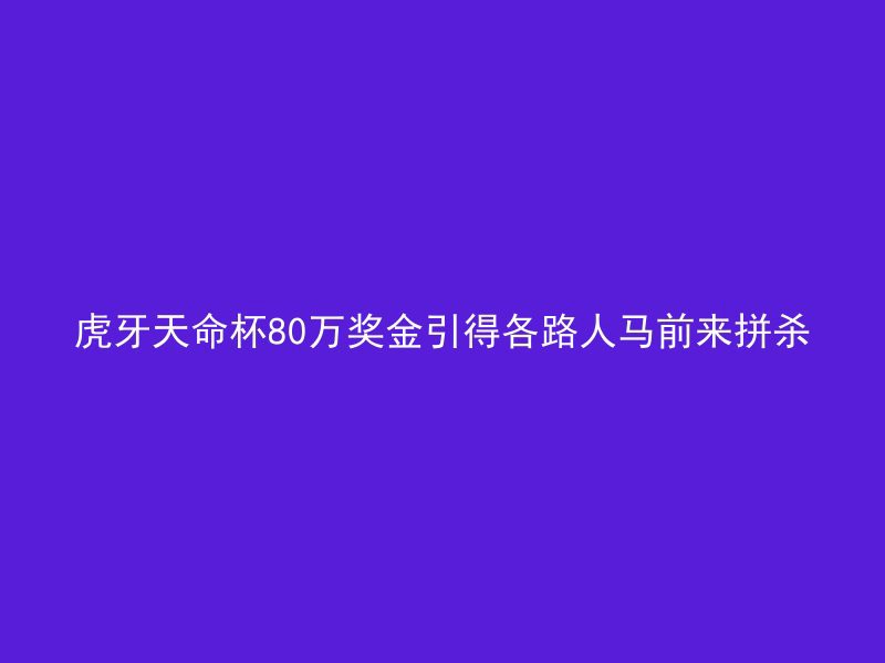 虎牙天命杯80万奖金引得各路人马前来拼杀