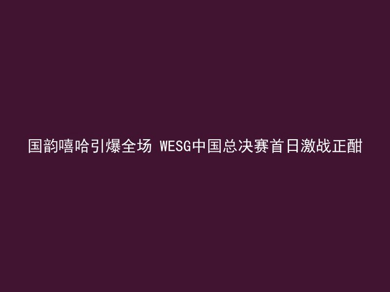 国韵嘻哈引爆全场 WESG中国总决赛首日激战正酣