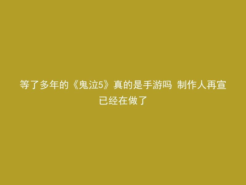 等了多年的《鬼泣5》真的是手游吗 制作人再宣已经在做了