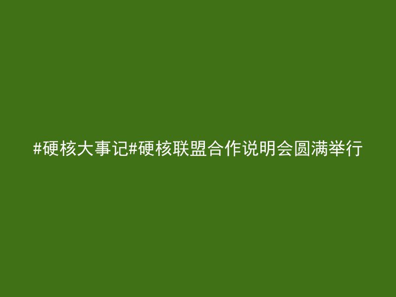 #硬核大事记#硬核联盟合作说明会圆满举行