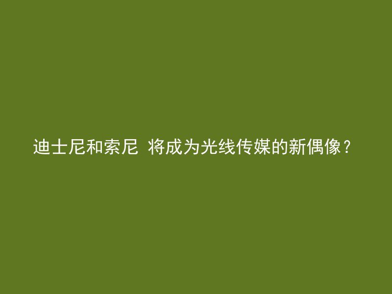 迪士尼和索尼 将成为光线传媒的新偶像？