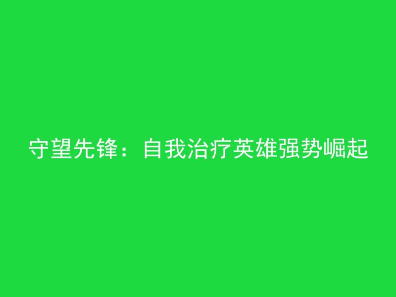 守望先锋：自我治疗英雄强势崛起