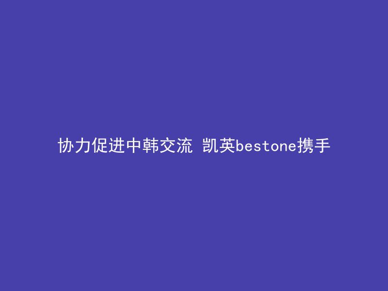 协力促进中韩交流 凯英bestone携手