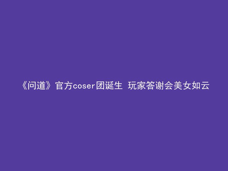 《问道》官方coser团诞生 玩家答谢会美女如云